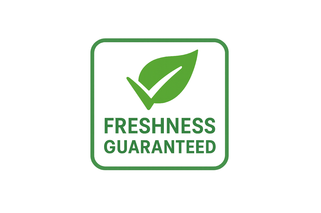 small trust icon with "freshness guaranteed"